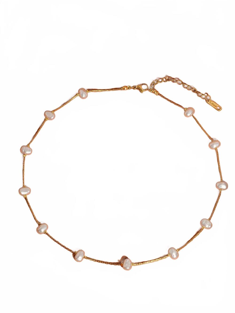 NEW FLANERIE BY MAIQ the eleanor pearl necklace in yellow gold